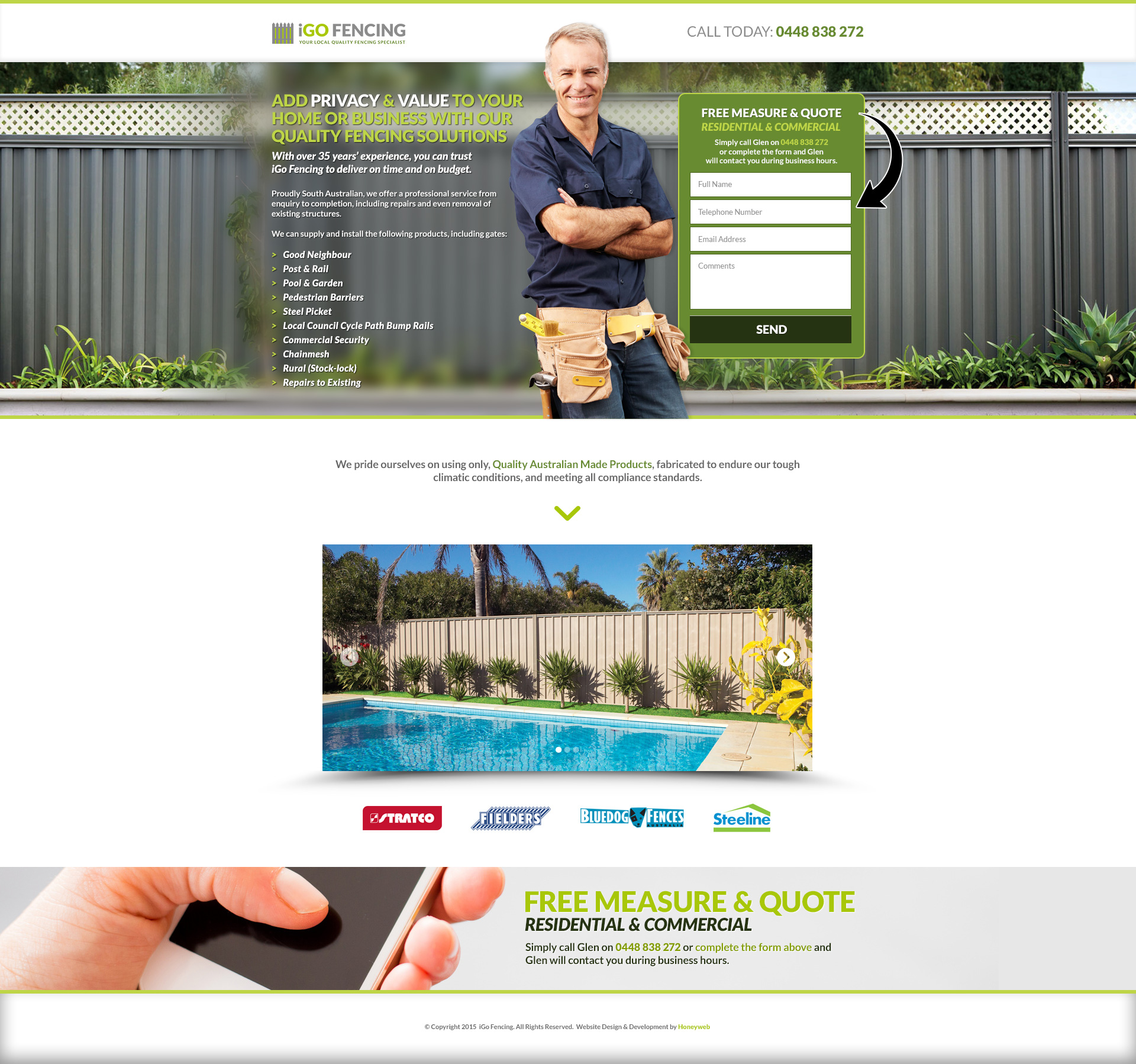 Check out the NEW iGo Fencing Landing Page Website Designed & Constructed by Honeyweb